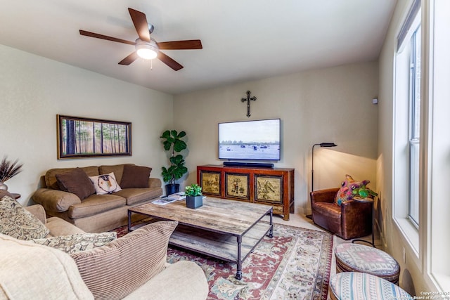 108 Brown Hawk, Boerne, TX 78006 - living room with ceiling fan