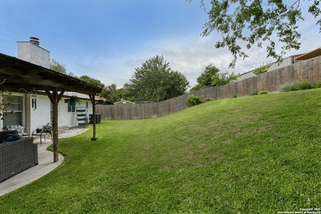 8211 Littleport, San Antonio, TX 78239 - fenced backyard with a patio area