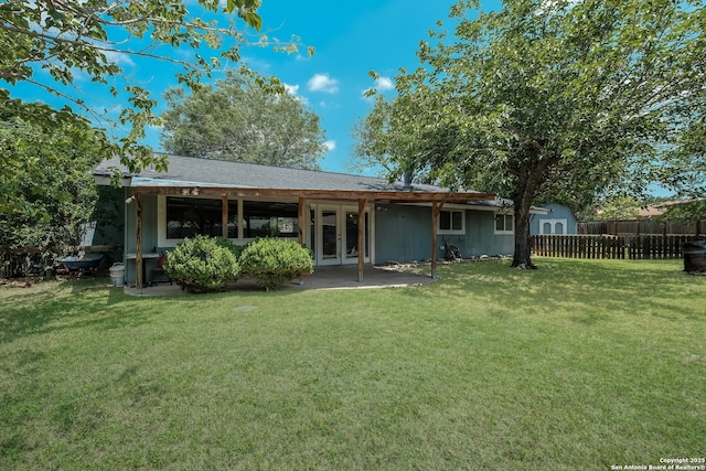 6914 Glen Gate, San Antonio, TX 78239 - back of house featuring french doors and a patio area