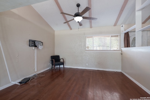 6914 Glen Gate, San Antonio, TX 78239 - unfurnished room featuring wood finished floors, ceiling fan, and vaulted ceiling