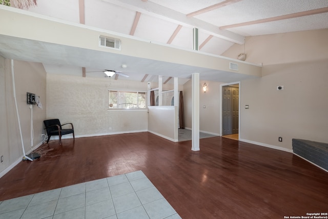 6914 Glen Gate, San Antonio, TX 78239 - unfurnished living room with wood finished floors and ceiling fan