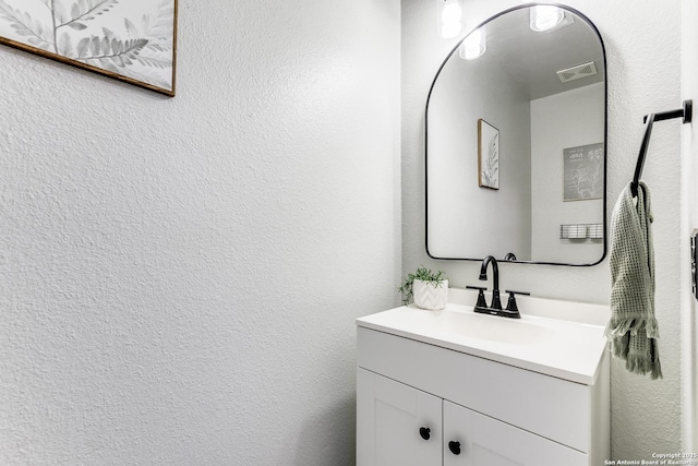 11747 Silver Pr, San Antonio, TX 78254 - bathroom with vanity and a textured wall