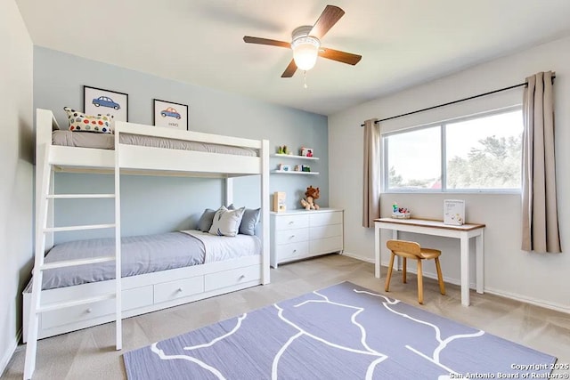 11747 Silver Pr, San Antonio, TX 78254 - bedroom featuring ceiling fan and baseboards