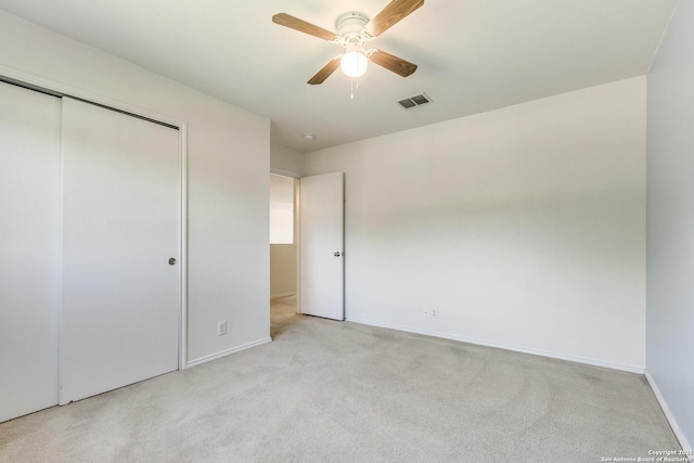 11747 Silver Pr, San Antonio, TX 78254 - unfurnished bedroom with carpet floors, a closet, and a ceiling fan