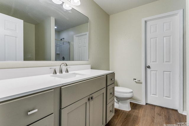 27338 Wrought Iron, San Antonio, TX 78260 - full bath with vanity, wood finished floors, and a shower