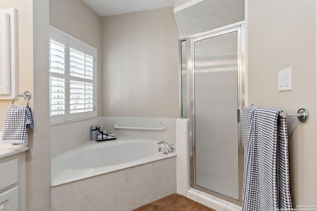 1407 Canyon Edge, San Antonio, TX 78248 - full bathroom featuring a stall shower and a garden tub