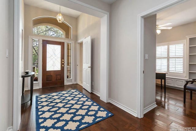 1407 Canyon Edge, San Antonio, TX 78248 - entryway featuring dark wood finished floors and baseboards