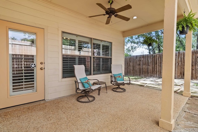 1407 Canyon Edge, San Antonio, TX 78248 - view of patio / terrace with ceiling fan