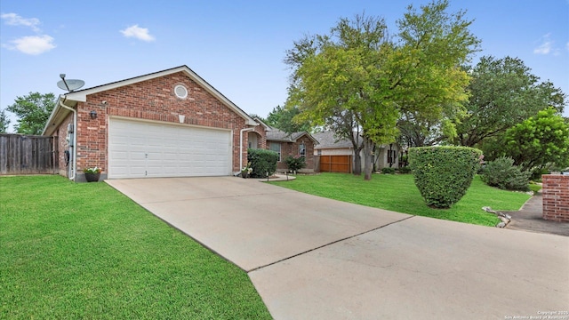 1238 Sugar Land, New Braunfels, TX 78130 - view of front of property with a garage, concrete driveway, and brick siding