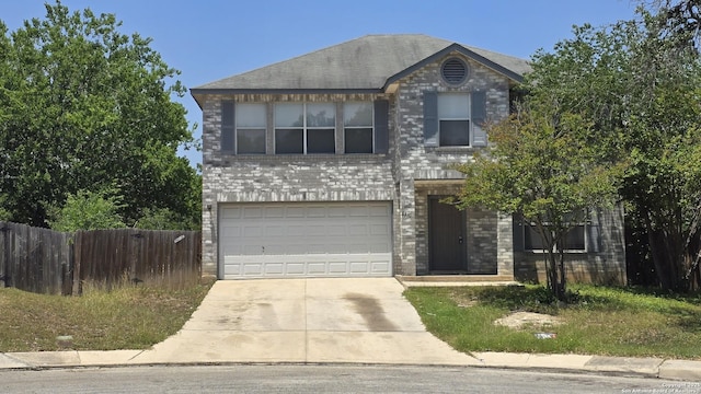 8310 Border Rdg, San Antonio, TX 78240 - traditional-style house featuring driveway, an attached garage, and brick siding