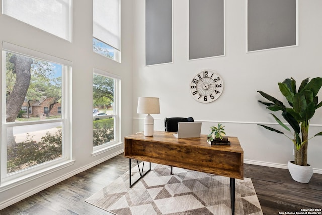4130 Luckenbach, San Antonio, TX 78251 - office space with wood finished floors and a towering ceiling