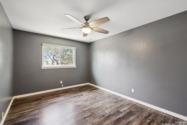 4130 Luckenbach, San Antonio, TX 78251 - empty room with a ceiling fan and wood finished floors