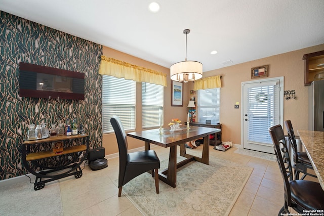 1573 Las Fontanasa, New Braunfels, TX 78132 - dining room with light tile patterned floors and recessed lighting