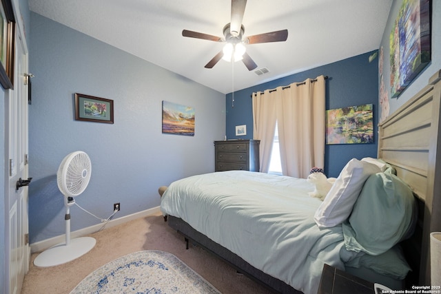 1573 Las Fontanasa, New Braunfels, TX 78132 - carpeted bedroom with baseboards and ceiling fan
