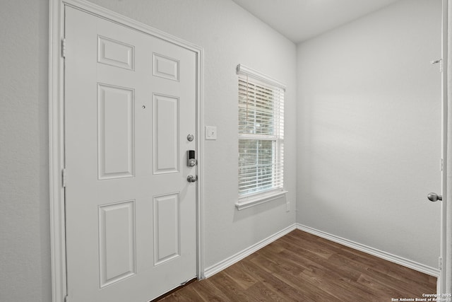 14034 Breccia, San Antonio, TX 78253 - entryway with baseboards and dark wood-style flooring