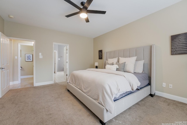 21731 Cliff Vw, San Antonio, TX 78259 - carpeted bedroom featuring baseboards and ceiling fan