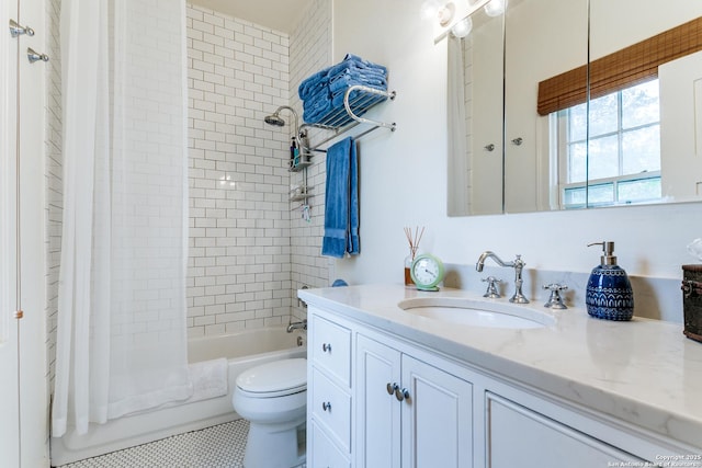 158 Laurel Hts, San Antonio, TX 78212 - full bathroom featuring vanity, shower / tub combo, and tile patterned flooring