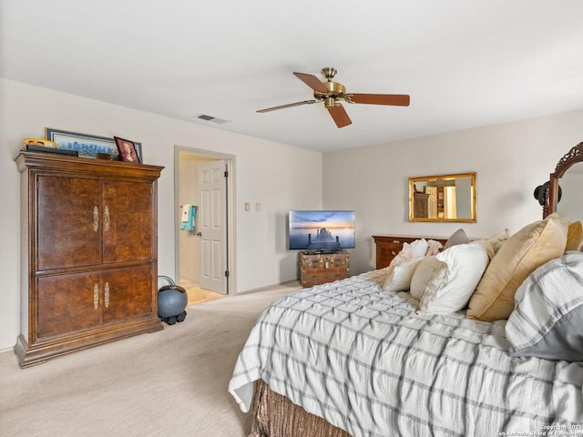 16018 Alsace, San Antonio, TX 78232 - bedroom featuring light colored carpet and a ceiling fan