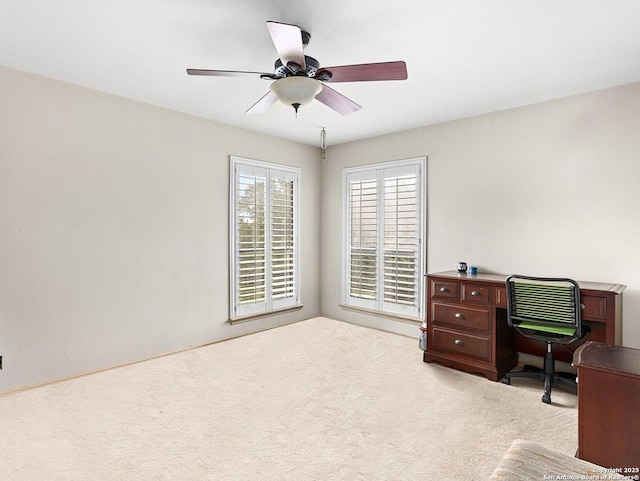 16018 Alsace, San Antonio, TX 78232 - carpeted home office with a ceiling fan