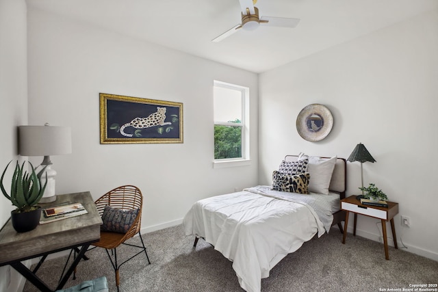 1939 W French Pl, San Antonio, TX 78201 - carpeted bedroom with a desk and a ceiling fan