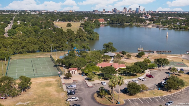 1939 W French Pl, San Antonio, TX 78201 - drone / aerial view of a nearby body of water and city skyline
