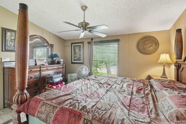 1111 Valeria, Marion, TX 78124 - bedroom with a textured ceiling and a ceiling fan