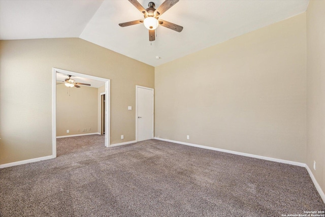 7738 Brisbane Bnd, Converse, TX 78109 - unfurnished bedroom with lofted ceiling, carpet, and a ceiling fan