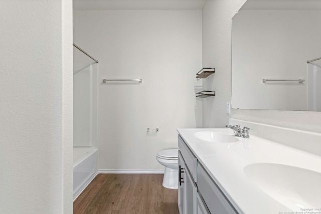 759 Crested Iris, New Braunfels, TX 78130 - bathroom with wood finished floors, double vanity, and shower / bath combination