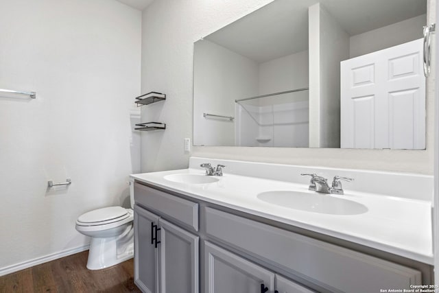 759 Crested Iris, New Braunfels, TX 78130 - full bath featuring wood finished floors, double vanity, and a shower