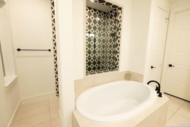 137 Mescalero, Boerne, TX 78006 - full bathroom with a garden tub and tile patterned flooring