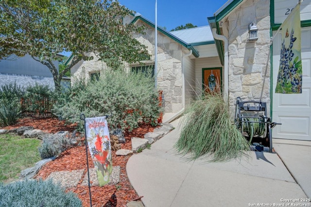 201 Cibolo Xing, Boerne, TX 78006 - view of exterior entry with stone siding