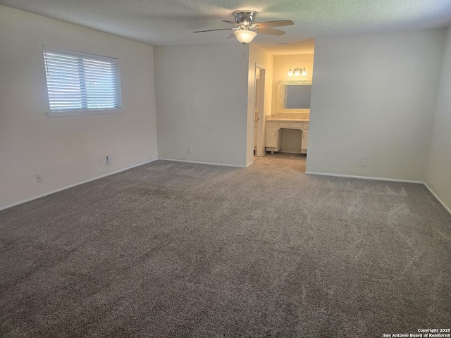 5214 King George, San Antonio, TX 78229 - carpeted empty room featuring ceiling fan and a textured ceiling
