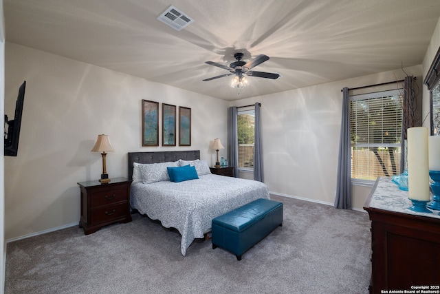 401 Canterbury, Cibolo, TX 78108 - carpeted bedroom featuring baseboards and ceiling fan