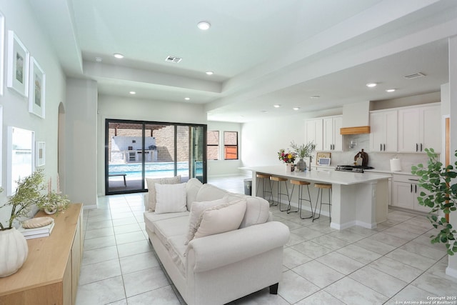2863 Tortuga Verde, San Antonio, TX 78245 - living room with light tile patterned floors and recessed lighting