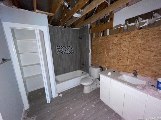 103 Saint Martin, San Antonio, TX 78202 - bathroom featuring  shower combination, vanity, and wood finished floors