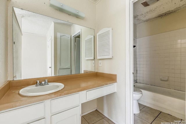 14410 Briarberry, San Antonio, TX 78247 - bathroom with tile patterned flooring, vanity, and tub / shower combination