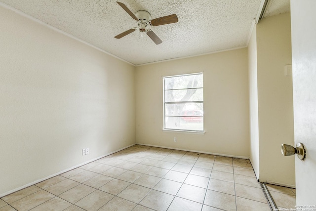 14410 Briarberry, San Antonio, TX 78247 - unfurnished room featuring a ceiling fan, a textured ceiling, and light tile patterned floors
