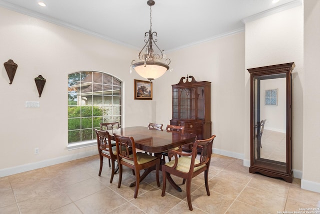 106 Oak Meadow Ln, Boerne, TX 78006 - dining area featuring crown molding and light tile patterned floors