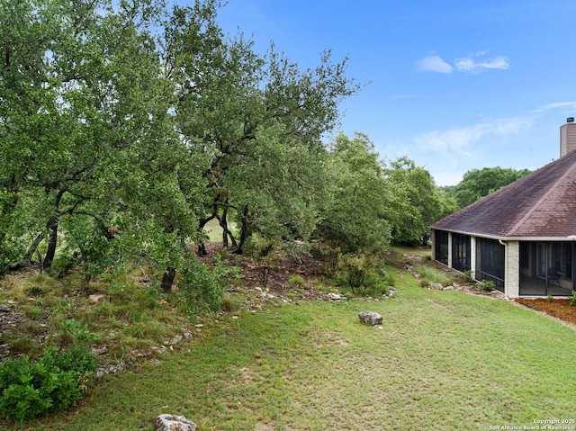 106 Oak Meadow Ln, Boerne, TX 78006 - view of green lawn featuring a sunroom