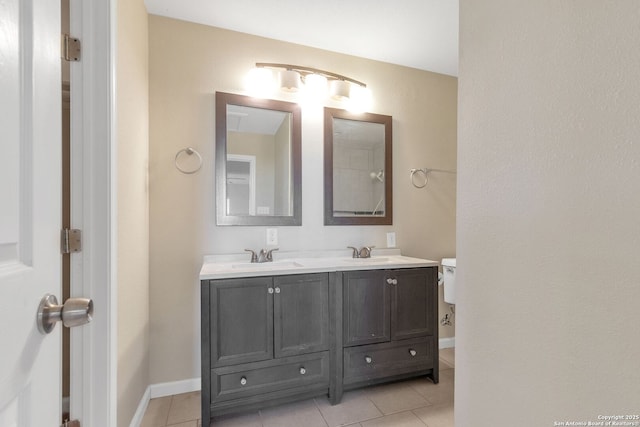 426 E Lindbergh, Universal City, TX 78148 - full bathroom with double vanity and tile patterned floors