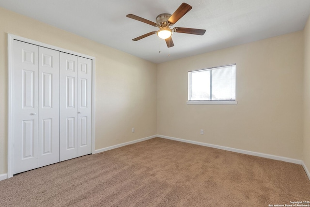 426 E Lindbergh, Universal City, TX 78148 - unfurnished bedroom featuring carpet flooring, a closet, and ceiling fan