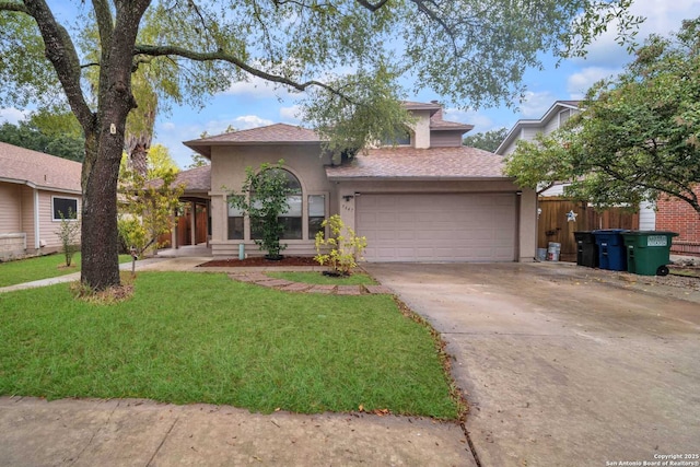 9647 Spring Harvest, San Antonio, TX 78254 - view of front of home featuring driveway, stucco siding, and a shingled roof