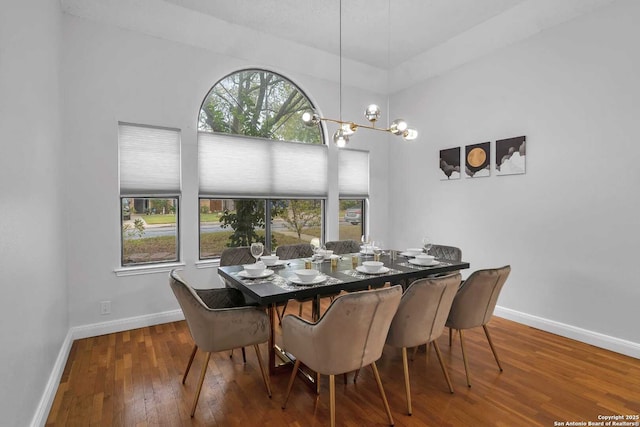 9647 Spring Harvest, San Antonio, TX 78254 - dining room with hardwood / wood-style floors and a chandelier