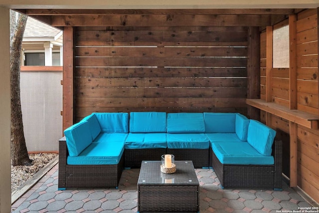 9647 Spring Harvest, San Antonio, TX 78254 - view of patio featuring an outdoor hangout area