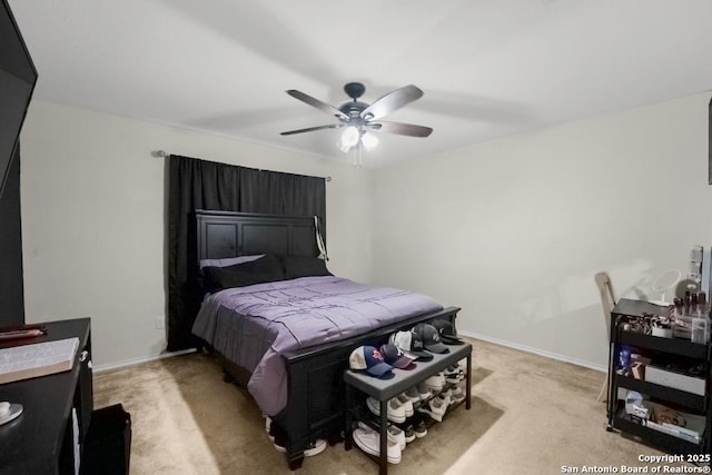 130 Texas Lantana, New Braunfels, TX 78130 - bedroom with light carpet and a ceiling fan
