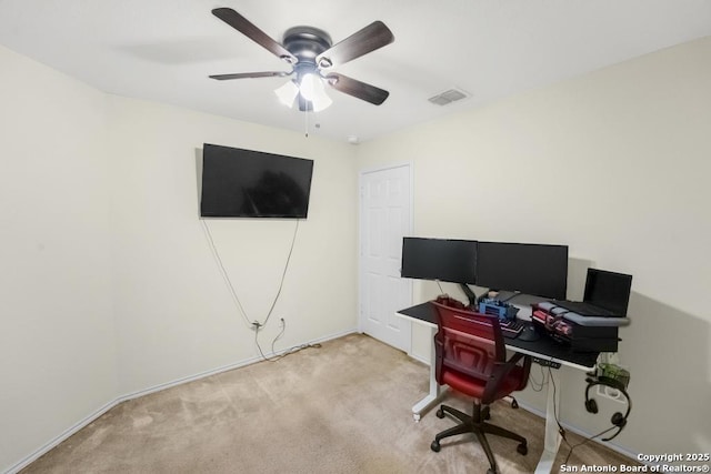 130 Texas Lantana, New Braunfels, TX 78130 - home office with carpet and a ceiling fan