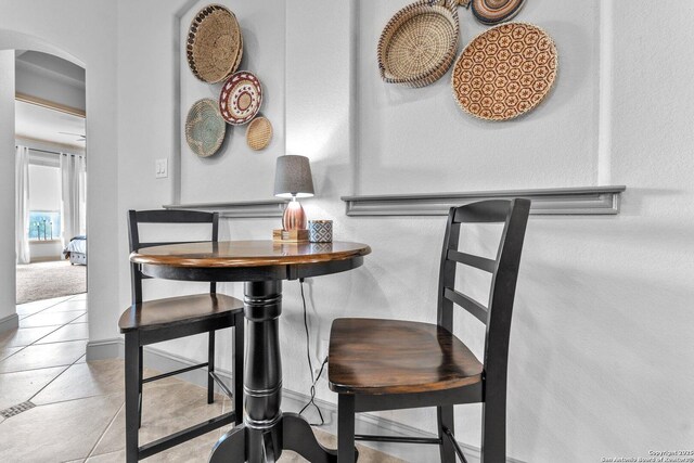27306 Dana Crk, Boerne, TX 78015 - tiled dining space with arched walkways