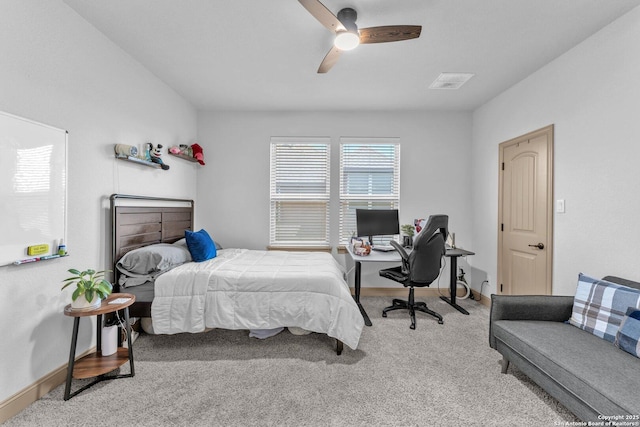 27306 Dana Crk, Boerne, TX 78015 - bedroom with carpet floors, ceiling fan, and an office area