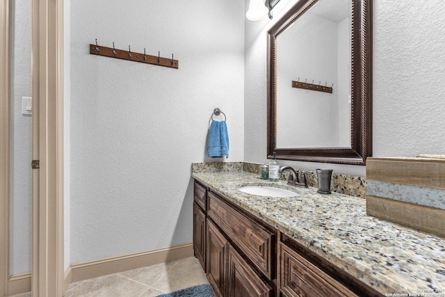 27306 Dana Crk, Boerne, TX 78015 - bathroom with vanity, tile patterned floors, and a textured wall