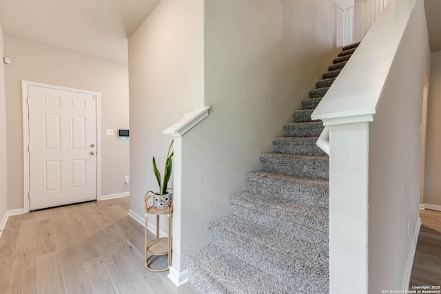13609 Mineral Wl, San Antonio, TX 78253 - stairway with wood finished floors